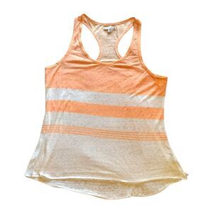 American eagle Women's White and Orange Tank Top